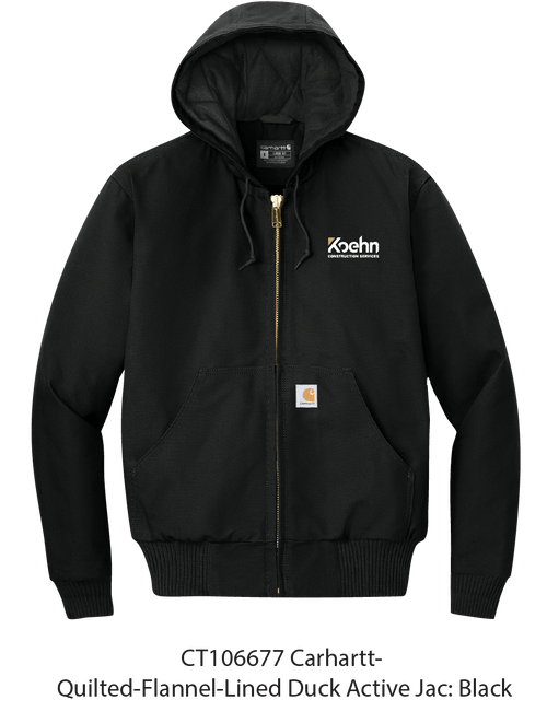 Carhartt Quilted Flannel Lined Duck Active Jacket