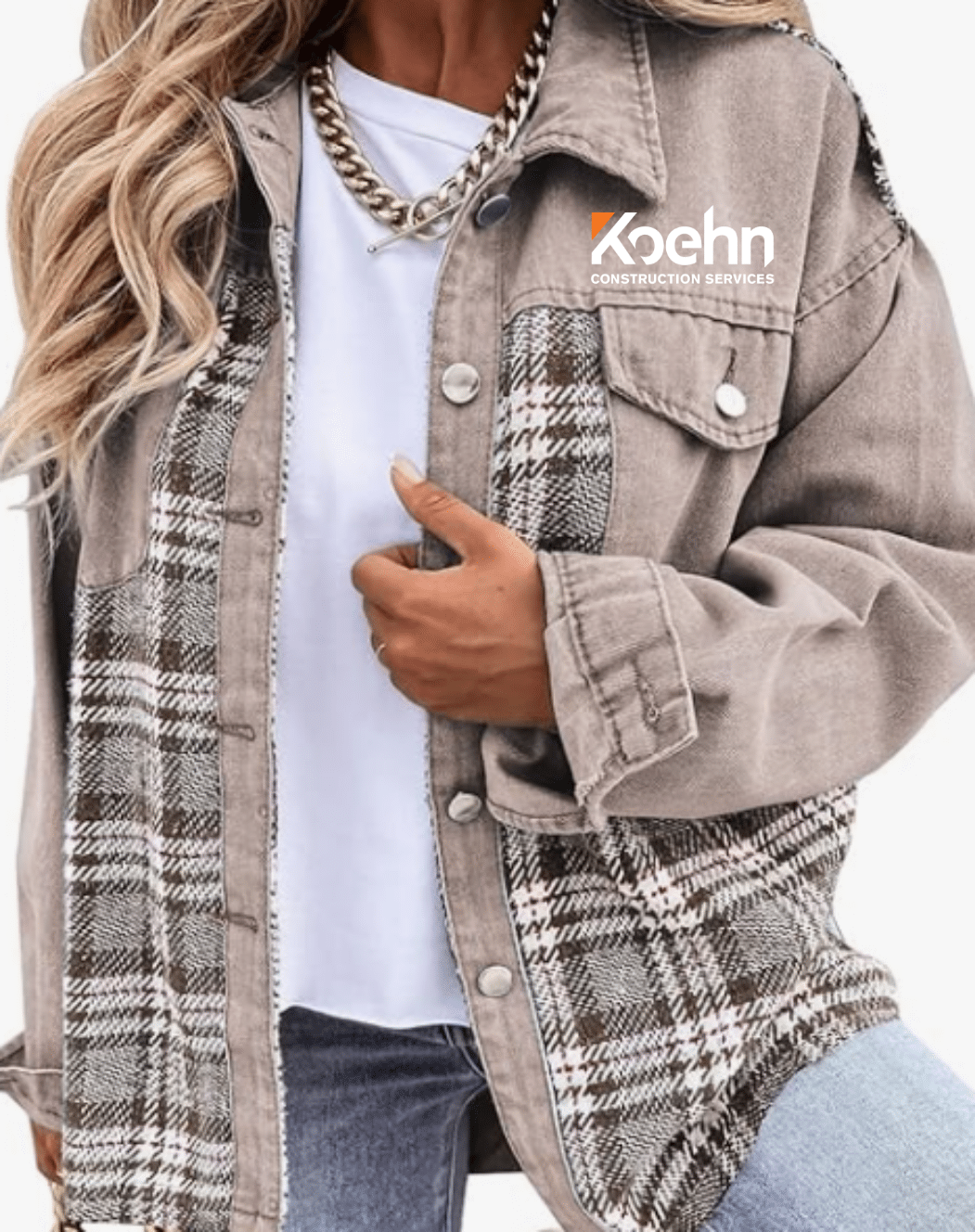 Denim Flannel Jacket - Grey